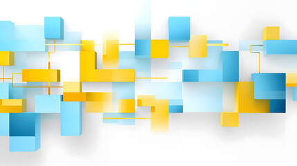 Digital technology abstract blue yellow modern business graphic poster web page PPT background