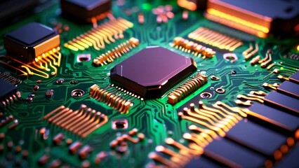 Circuit board. Technology background. Central Computer Processors CPU concept. Motherboard digital chip.