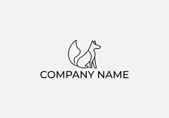 vector minimalist fox logo