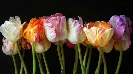Obraz premium Tulip is a flower that boasts vibrant colors and delicate petals