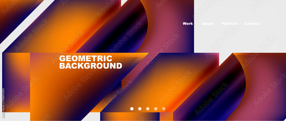 Aufkleber An Amber and Orange gradient background with Triangle and Rectangle shapes in Electric blue. The Font uses Tints and shades. A modern Engineering display device or gadget design