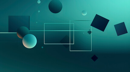 Naklejka premium Digital blue-green geometric layered abstract graphic poster web page PPT background