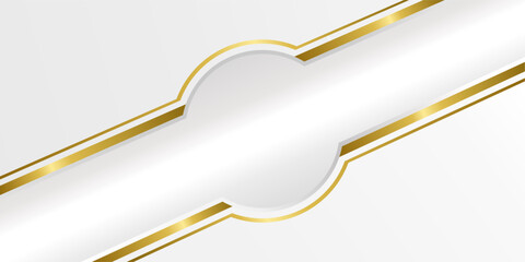Abstract white and gold lines luxury background