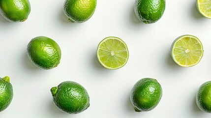 lime slices isolated on white