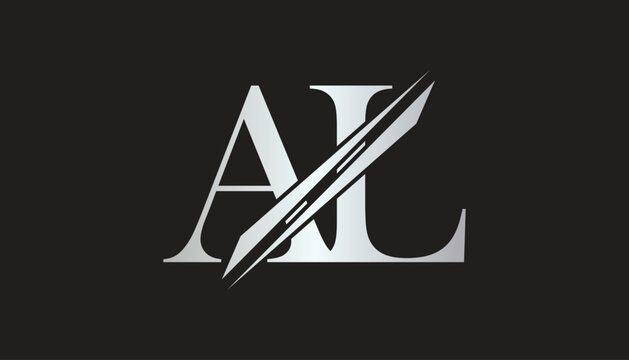 al letter logo design template elements. al vector letter logo design.
