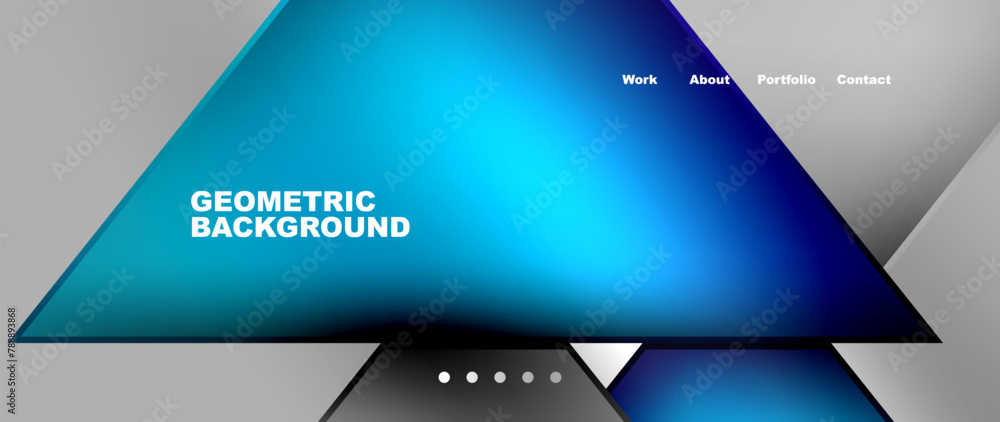 Poster a geometric background featuring electric blue triangles on an azure backdrop. perfect for electroni