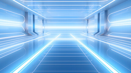 Digital technology blue silver neon futuristic PPT background