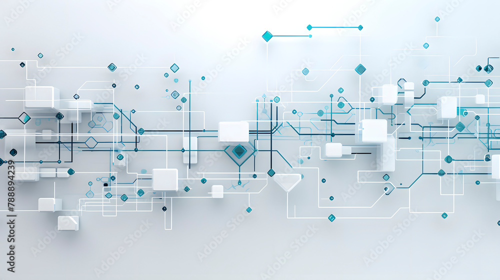 Wall mural digital technology green and white abstract concept abstract poster web page ppt background