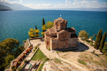 Church of St. John at Kaneo, Ohrid, Republic of North Macedonia - obrazy, fototapety, plakaty