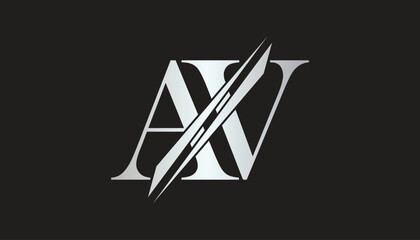 av letter logo design template elements. av vector letter logo design.