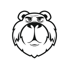 Bear Head Cut Out Silhouette - cartoon bear outline icon character mascot