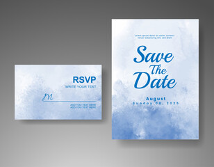 Wedding invitation with abstract watercolor background