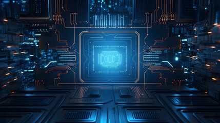 Digital technology green cyberpunk abstract poster web page PPT background