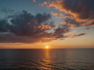 beautiful sunset over the calm river