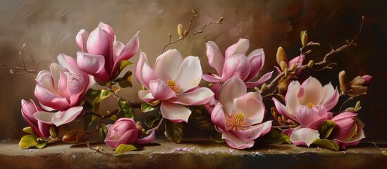 a bunch of magnolia flowers