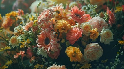 A beautiful bouquet of flowers - obrazy, fototapety, plakaty