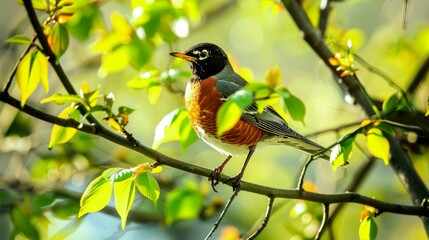 spring illustrations full of happiness and joy with beautiful flowers, trees and natural scenery, playing kites, close ups of birds and parrot, rabbits, butterflies and other creature