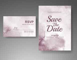 Wedding invitation with abstract watercolor background