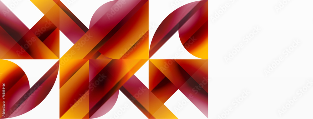 Aufkleber a red and yellow geometric pattern reminiscent of a flowering plant, with tints and shades of peach 