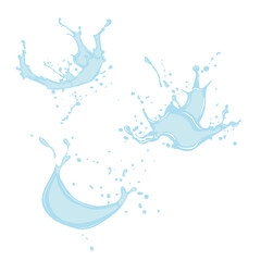 Obraz na płótnie Canvas Set of water splashes with splashes