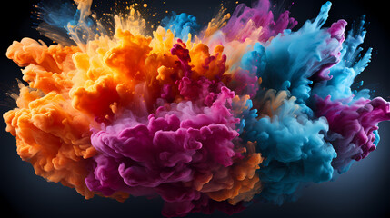 Fototapeta premium Dust explosion abstract background, Holi background