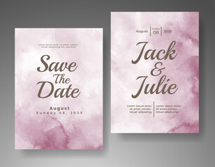 Wedding invitation with abstract watercolor background