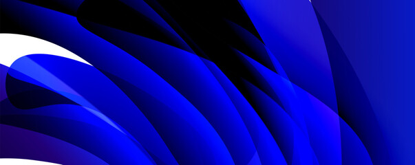A close up image featuring a vibrant blue wave against a crisp white background, resembling hues of electric blue and magenta, reminiscent of automotive design