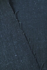 dark gray hemp viscose natural fabric cloth color; sackcloth rough texture of textile fashion abstract background