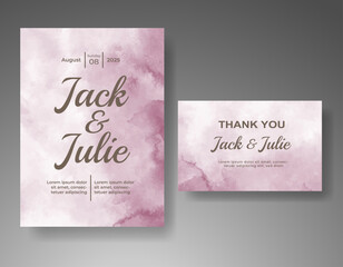 Wedding invitation with abstract watercolor background