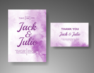 Fototapeta premium Wedding invitation with abstract watercolor background