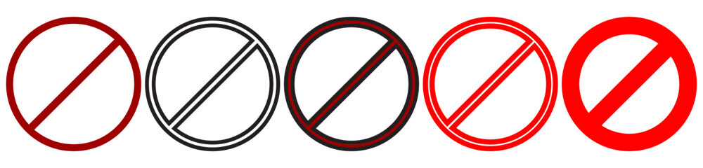 stop prohibition sign red circle no doing stop sign