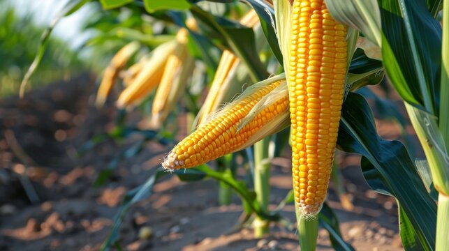 A graph illustrating the significant increase in corn harvests since the implementation of GMO technology. .