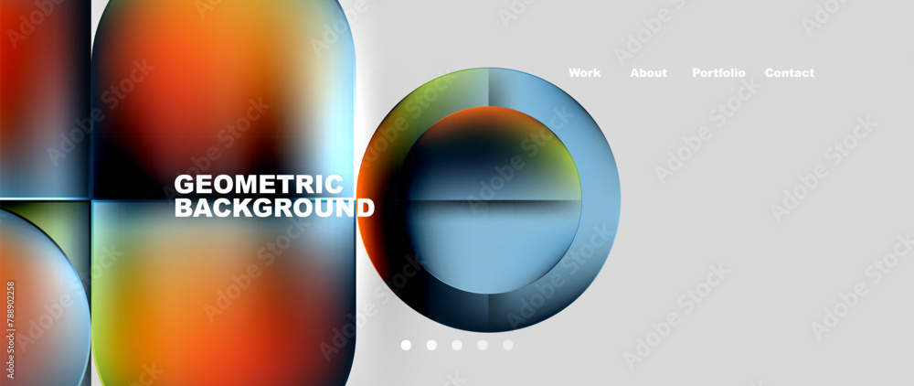 Aufkleber Iris inspired geometric background with colorful circles resembling a rainbow on a white backdrop. A modern design featuring circles, perfect for logos and graphics