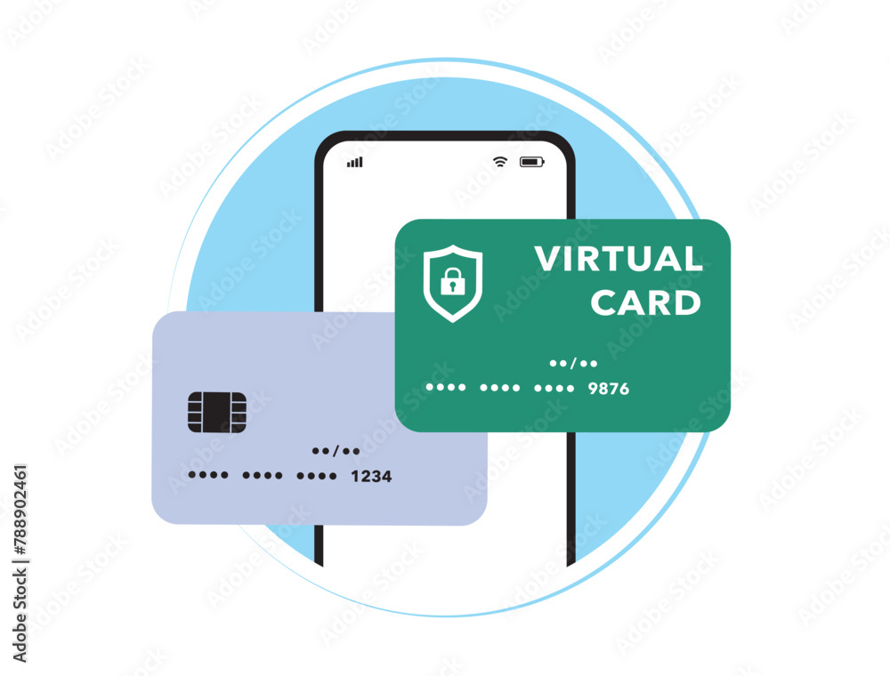 Poster virtual debit card - secure payments online and abroad. instantly generated 16-digit card numbers fo