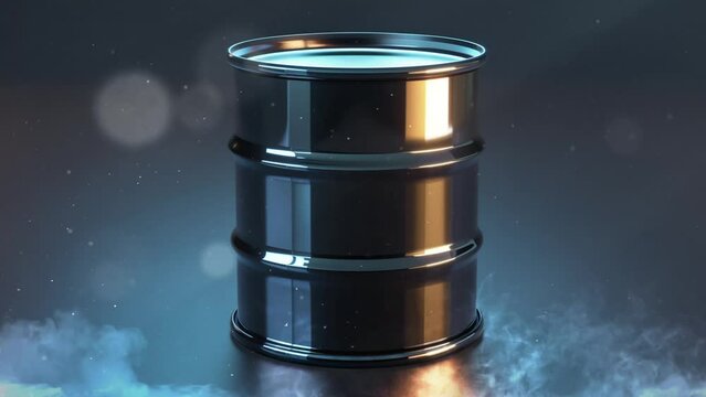 realistic render of a black cylindrical drum shape prism. seamless looping overlay 4k virtual video animation background