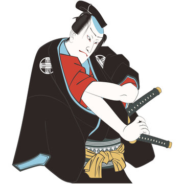 浮世絵　歌川国貞　早野勘平のイメージイラスト1