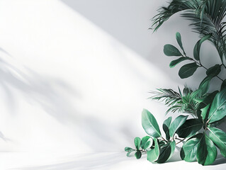 white background with leaves