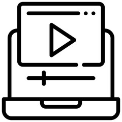 Fototapeta premium entertainment movie clip online platform simple line