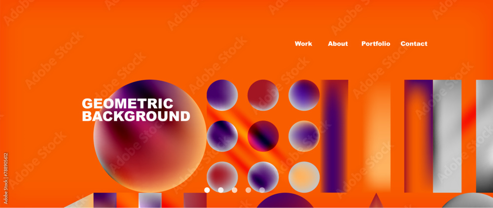 Poster an orange background with geometric circles and lines, featuring visual effect lighting in electric 