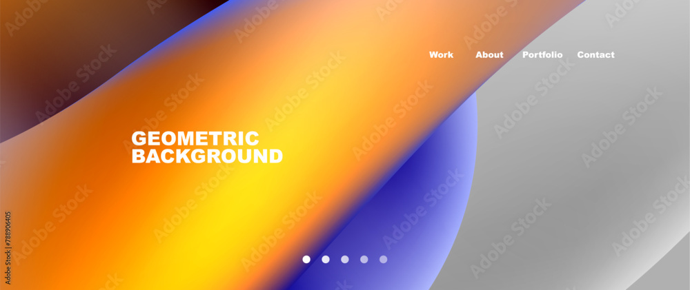 Poster it is a geometric background with a gradient of orange and blue . high quality