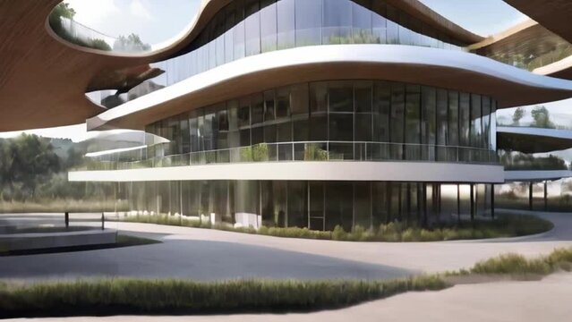 Organic architecture principles applied in a new public building, enhancing environmental fit and sustainability