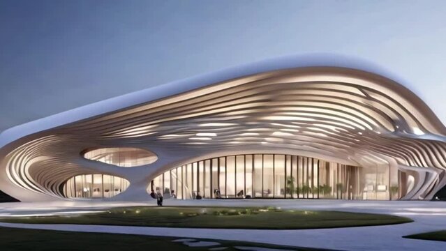 Organic architecture principles applied in a new public building, enhancing environmental fit and sustainability