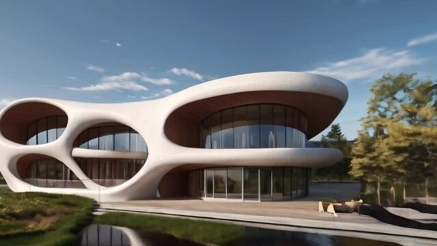 Organic architecture principles applied in a new public building, enhancing environmental fit and sustainability