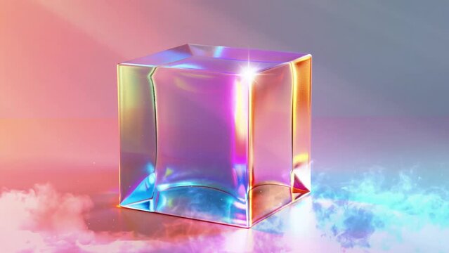 realistic render of a cuboid shape with rounded edge. seamless looping overlay 4k virtual video animation background