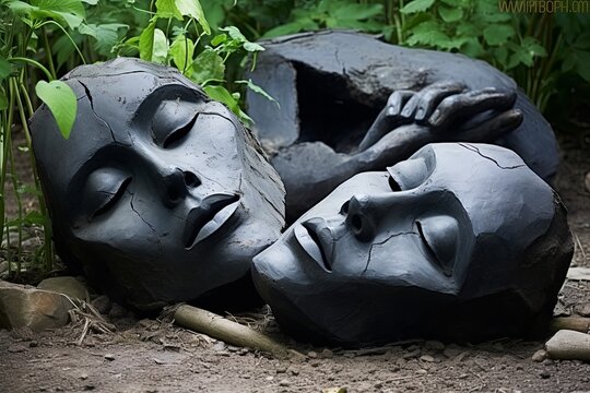 Expressive Stone Figures and Resin Floor Art: Avant-Garde Sculpture Garden Ideas