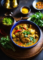 chicken  with vegetables and rice Ai generated 