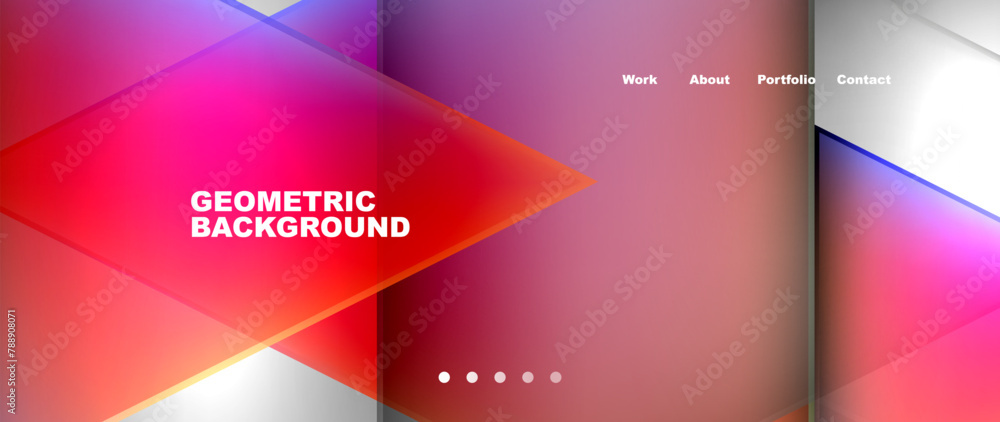 Aufkleber A vibrant geometric background featuring various colors such as Amber, Violet, Pink, Magenta. Shapes like Rectangle and Triangle add depth. Perfect for display device or as a material property