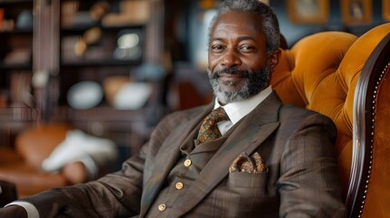 Obraz premium Successful african american businessman entrepreneur executive ceo in his stylish office space