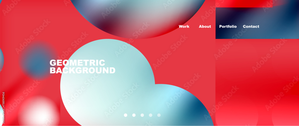 Poster closeup view of a logo with a red background featuring blue and white circles creating an electric b