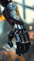 Smart prosthetics with seamless integration, detailed mechanics, enhancing human capabilities